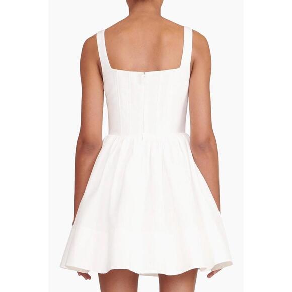 New Staud Landscape Corset Minidress In White Size 8 $450 - Picture 3 of 9